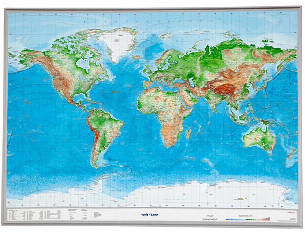 Plastická mapa SVĚT
